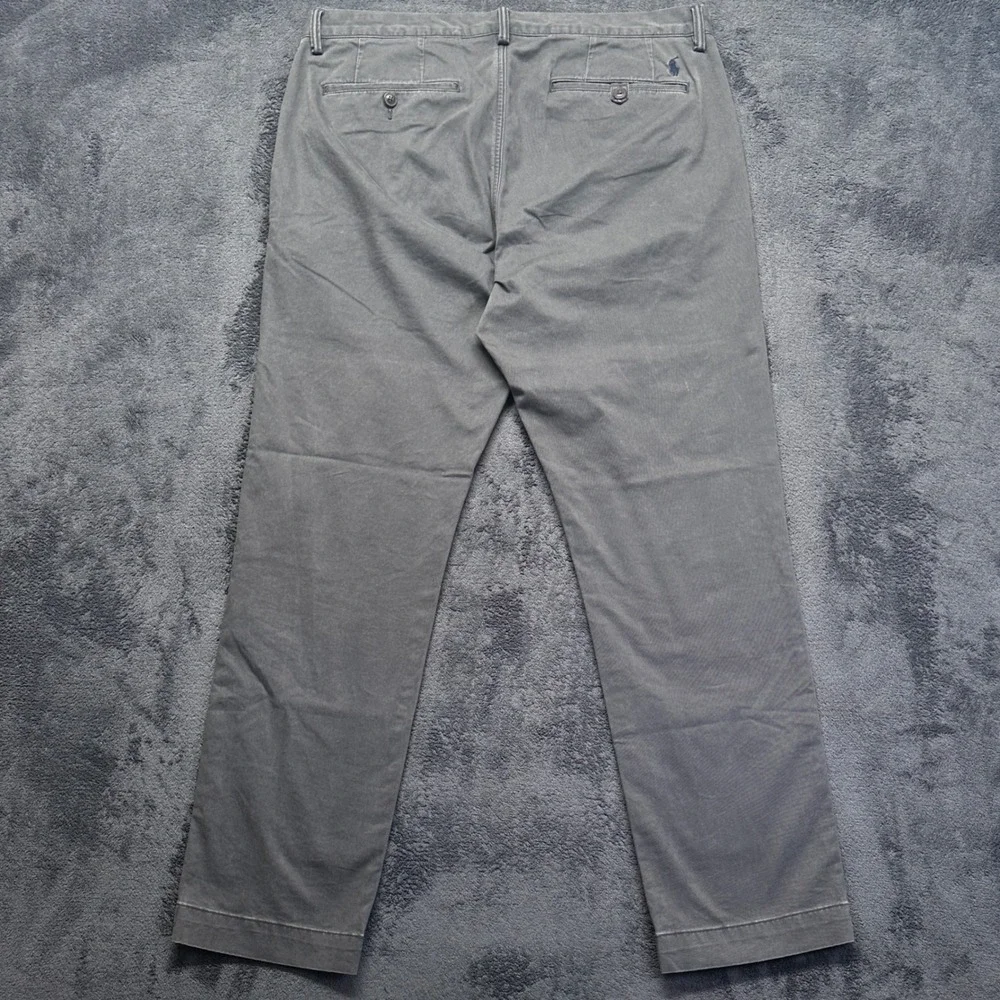 Polo Ralph Lauren Stretch Straight Fit Chino Pants Men 35x32 Grey (36x31) Preppy
